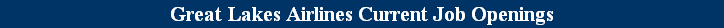 Great Lakes Airlines Current Job Openings